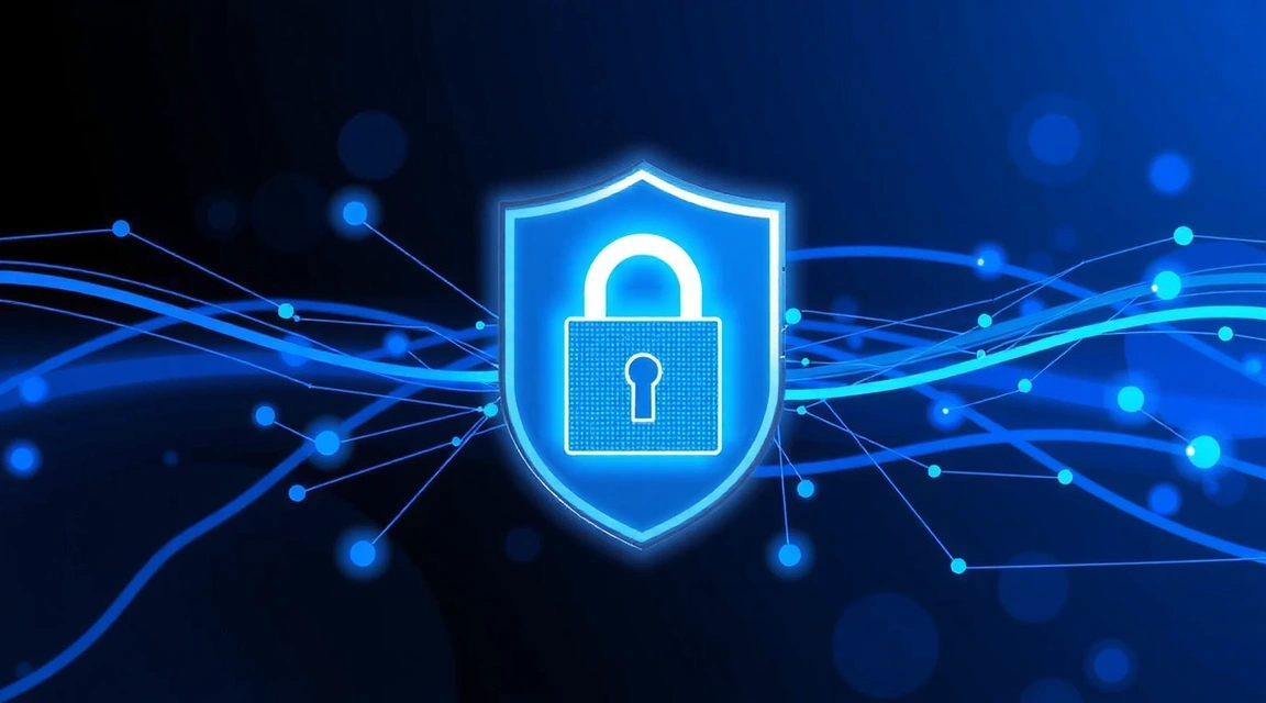 Eine stilvolle Grafik, die eine sichere Verbindung zwischen zwei Webseiten darstellt, mit einem Schildsymbol für Sicherheit.