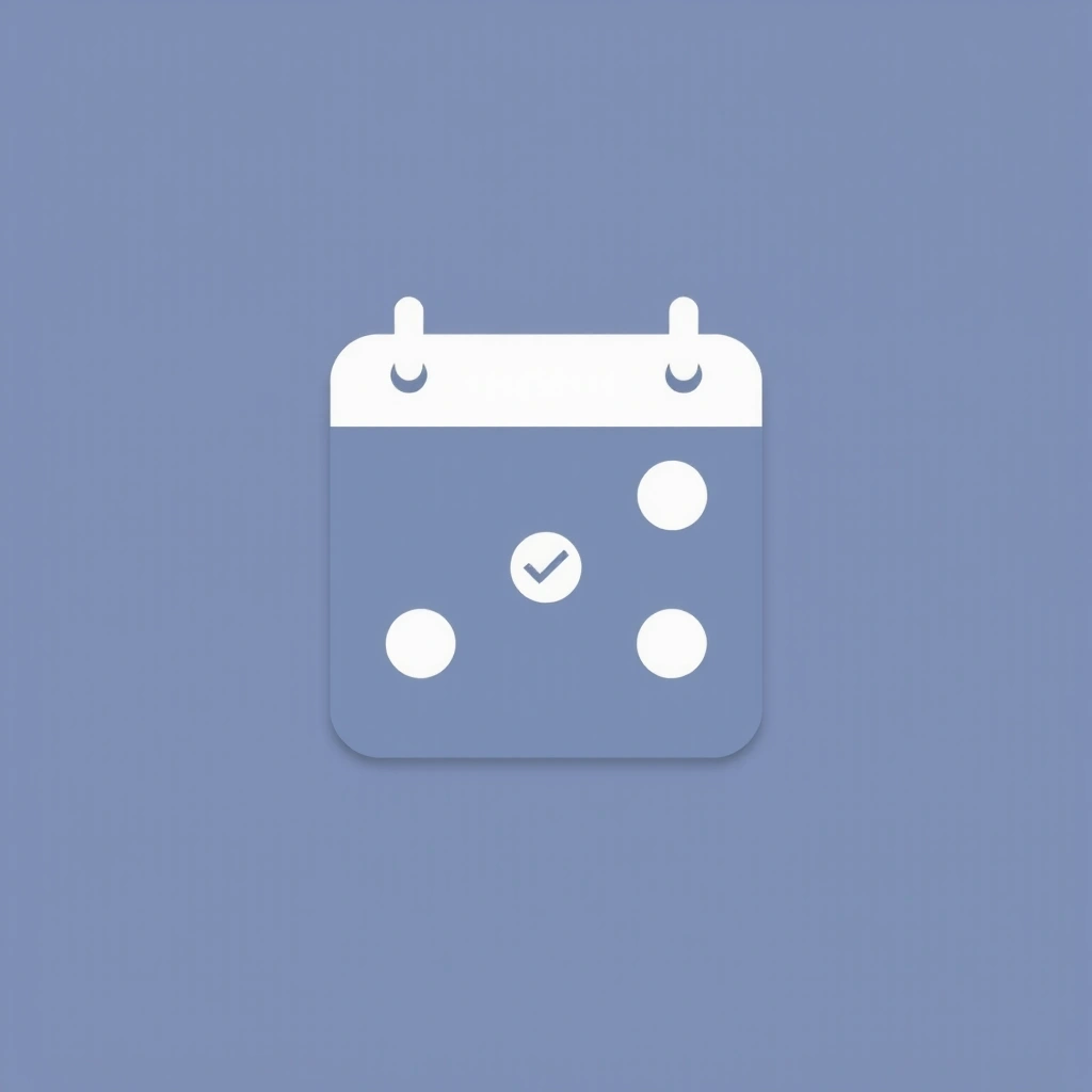 Icon eines Kalenders mit Häkchen